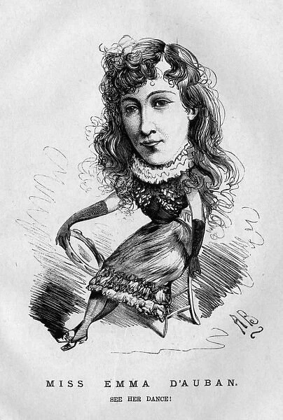 Caricature of Emma d Auban, dancer