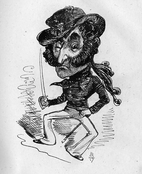 Caricature of J D Stoyle, English actor
