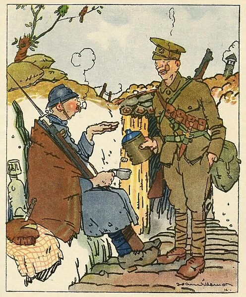 Cartoon, The little English knife, WW1. Available as Framed Prints, Photos,  Wall Art and other products #14240036