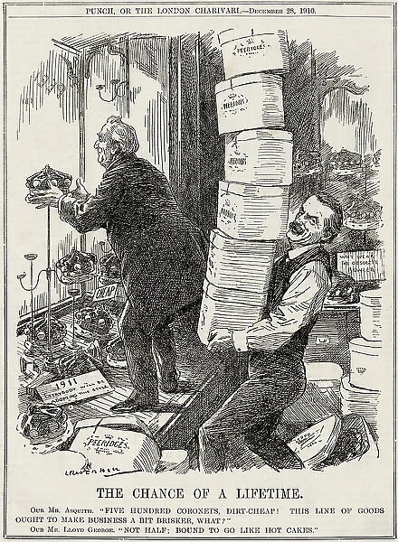 Cartoon, Sale of Peerages by Lloyd George and Asquith