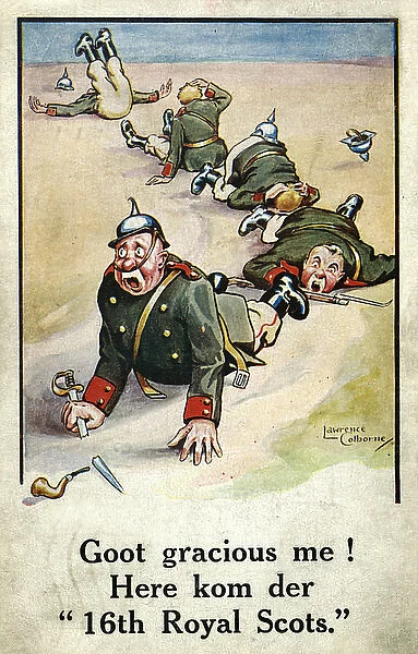 Cartoon satirising German soldiers, WW1