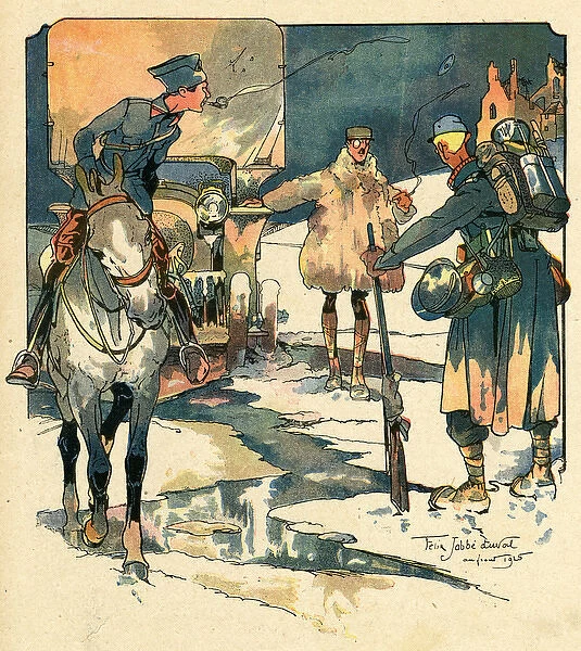 Cartoon, Troop transport, WW1