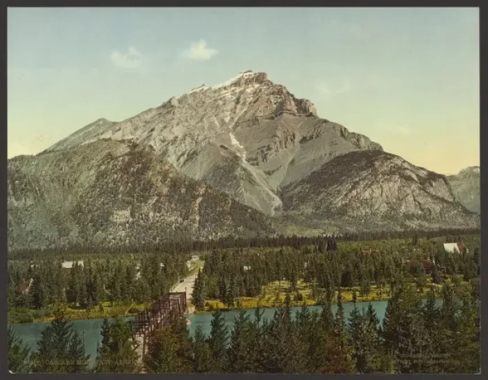 Framed Print : Cascade Mountain Print, Alberta c1902 Framed Print : Cascade Mountain Print, Alberta c1902