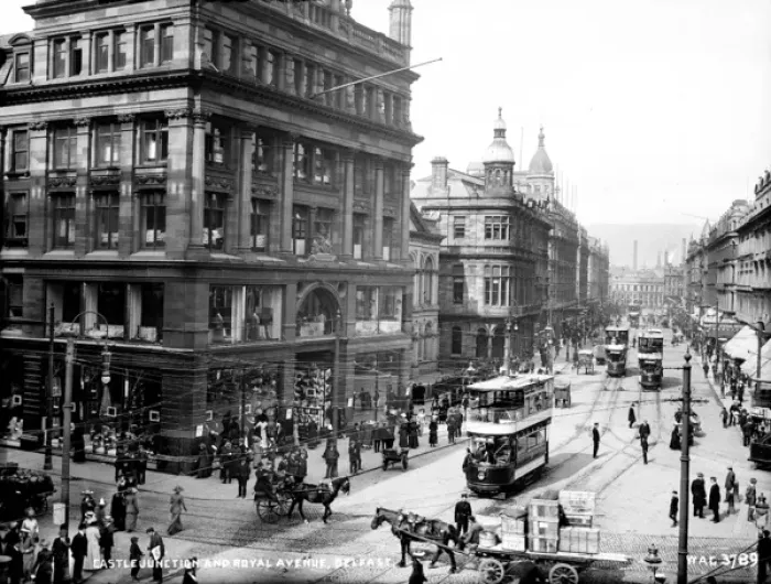 Framed Print : Early 20th Century Belfast Street Scene Print Framed Print : Early 20th Century Belfast Street Scene Print