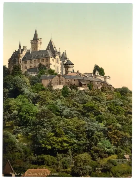 Framed Print : Wernigerode Castle Print, circa 1890-1900 Framed Print : Wernigerode Castle Print, circa 1890-1900