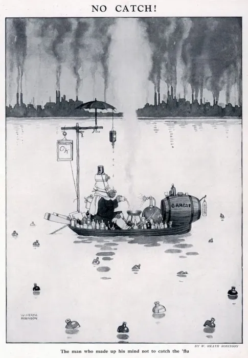 Framed Print : 'No Catch: A Man Preparing for the Flu' Print Framed Print : 'No Catch: A Man Preparing for the Flu' Print