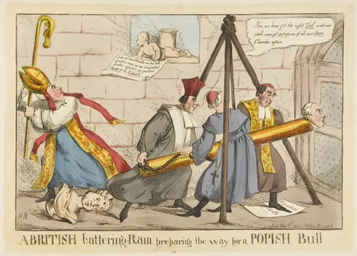 Framed Print : Catholic Emancipation Print: A British battering Ram Framed Print : Catholic Emancipation Print: A British battering Ram