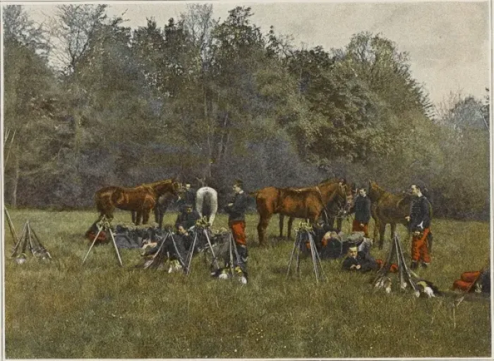 Framed Print : Cavalry Bivouac Print Framed Print : Cavalry Bivouac Print