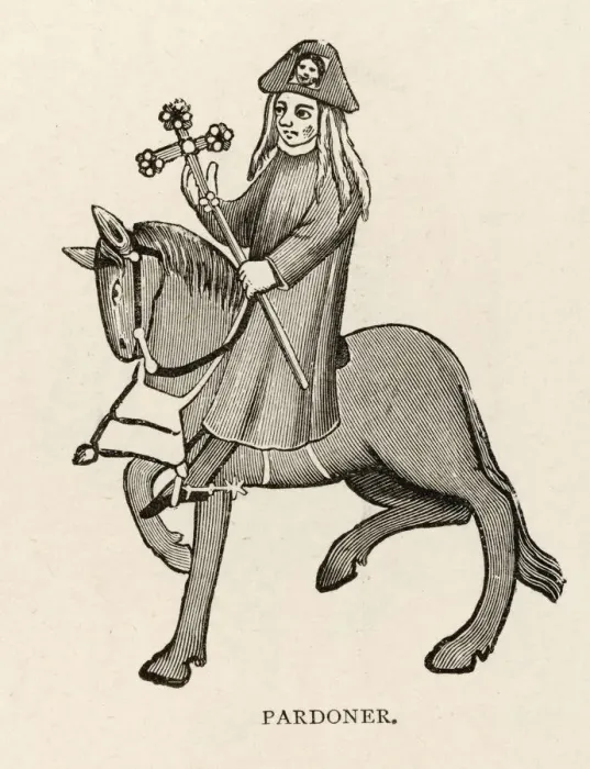 Framed Print : Medieval Print of Chaucer's The Pardoner