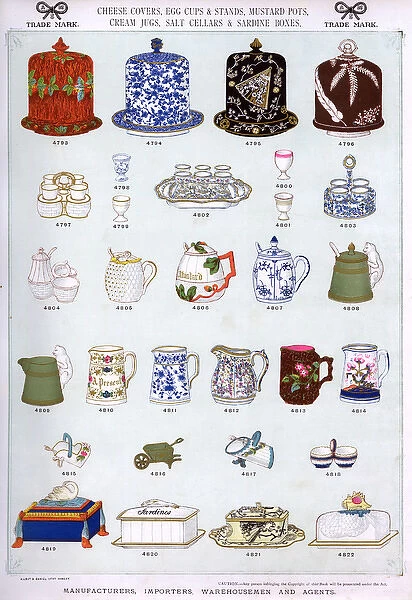 Cheese Covers, Egg Cups, Pots and Jugs, Plate 38