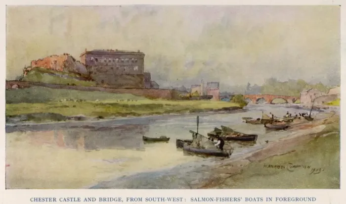 Framed Print : Chester Castle and Bridge Print