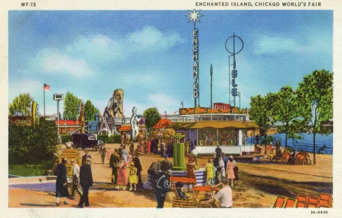 Framed Print : Chicago World Fair Enchanted Island Print 1933 Framed Print : Chicago World Fair Enchanted Island Print 1933
