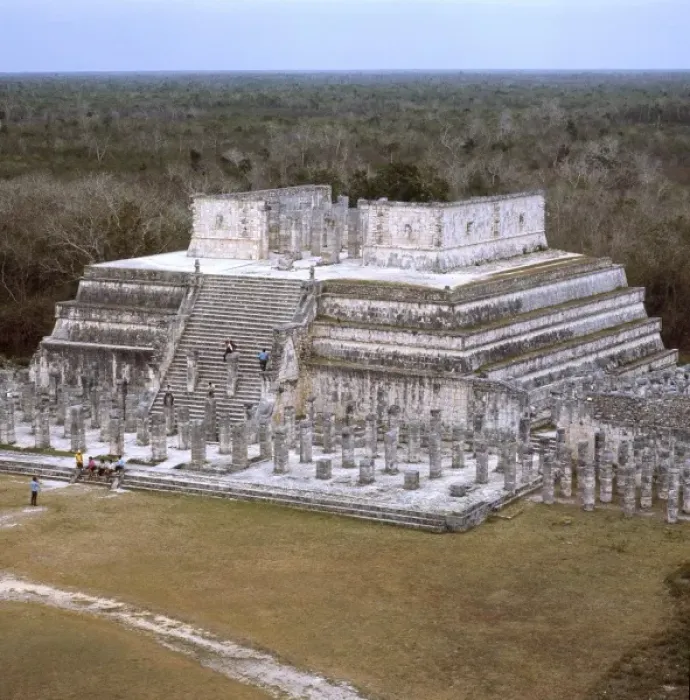 Framed Print : Chichen Itza Print: Temple of the Warriors Pyramid Framed Print : Chichen Itza Print: Temple of the Warriors Pyramid
