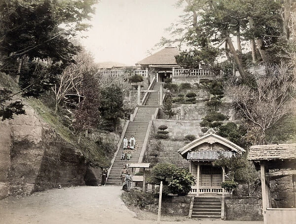 Children on steps at Katase, Kanagawa, Japan