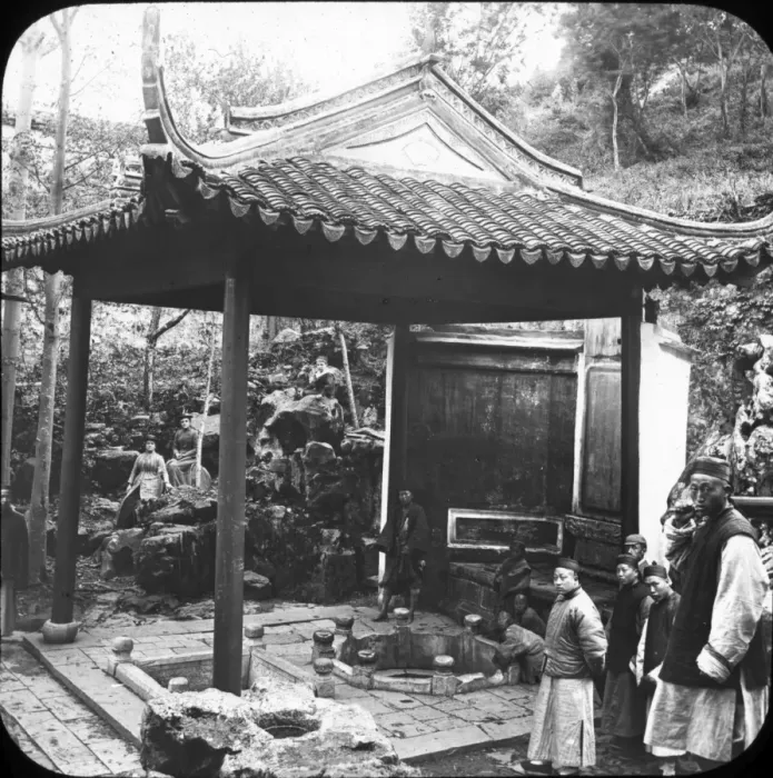Framed Print : Print of a Well with Roofed Structure in China Framed Print : Print of a Well with Roofed Structure in China