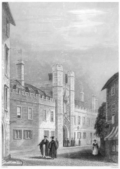 Framed Print : Cambridge Christ's College Print - Second Court Engraving Framed Print : Cambridge Christ's College Print - Second Court Engraving