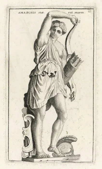 Framed Print : Classical Myth Print: Amazon with Bow and Arrow Framed Print : Classical Myth Print: Amazon with Bow and Arrow