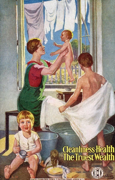 Cleanliness - Health - The Truest Wealth - promotional postcard for the Health & Cleanliness