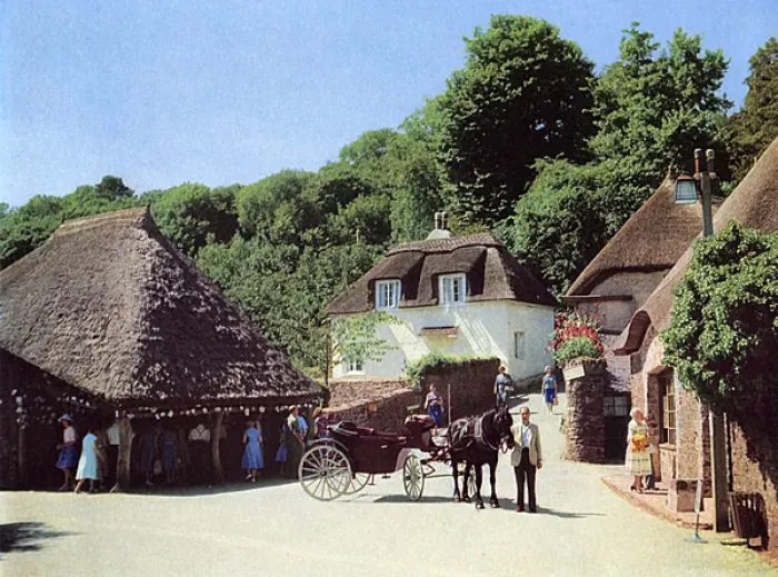 Framed Print : Cockington, Devon Scene Print, 1960s Framed Print : Cockington, Devon Scene Print, 1960s