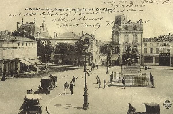 Cognac, France - Place Francois Ier - view of Rue d Alger