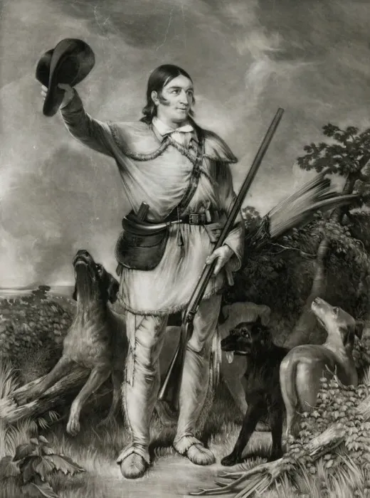 Framed Print : Colonel Crockett Print, c1839