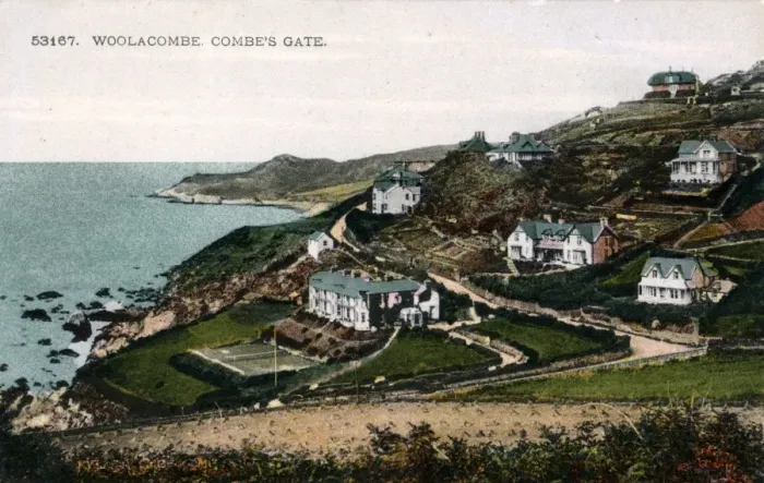 Framed Print : Combes Gate, Woolacombe Print, Devon, England c.1900s Framed Print : Combes Gate, Woolacombe Print, Devon, England c.1900s