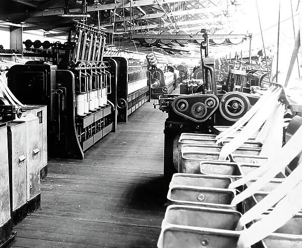 Cone Gill machines in a woollen mill in Bradford