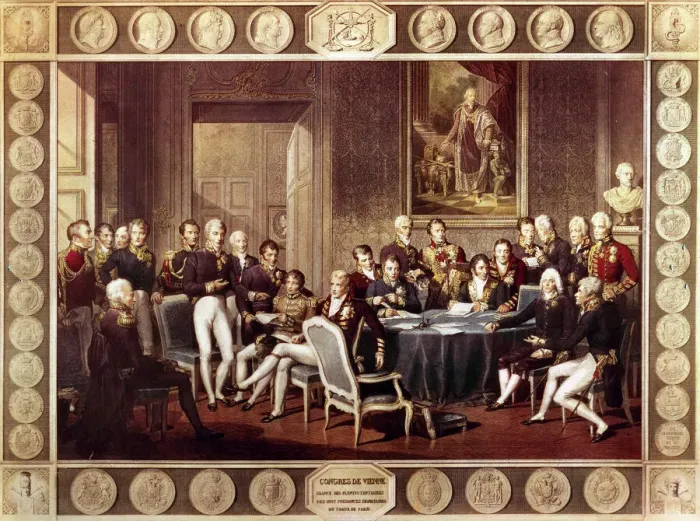 Framed Print : Congress of Vienna Print (1814-1815) - Colored Engraving