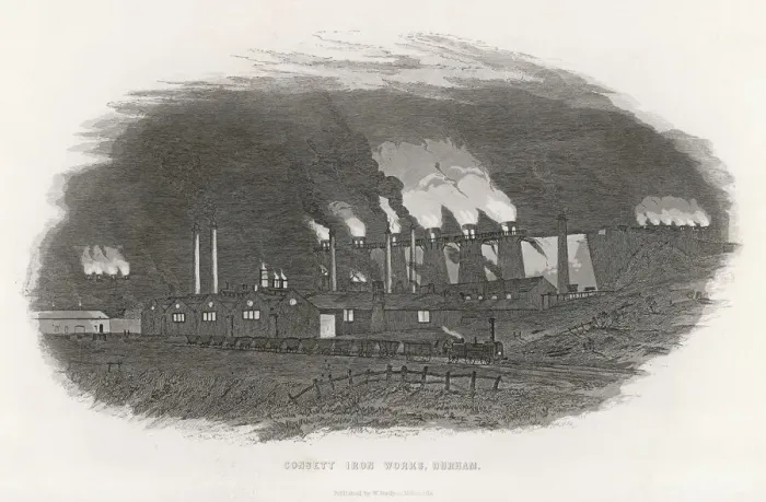 Framed Print : Consett Ironworks Print, County Durham