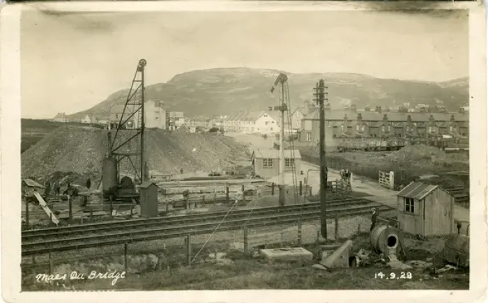 Framed Print : Construction Work at Maesdu Bridge, Llandudno Print 1929 Framed Print : Construction Work at Maesdu Bridge, Llandudno Print 1929