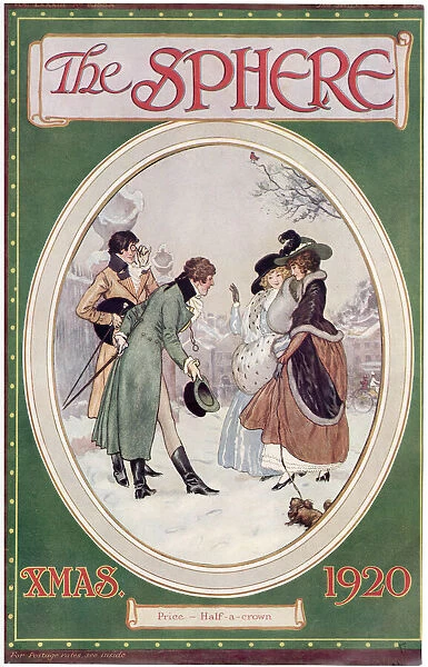 Front cover illustration of a period scene showing a man bowing to greet two ladies