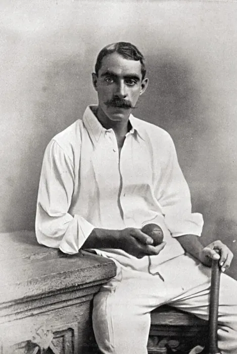 Framed Print : Victorian Cricketer Print - Barton Framed Print : Victorian Cricketer Print - Barton