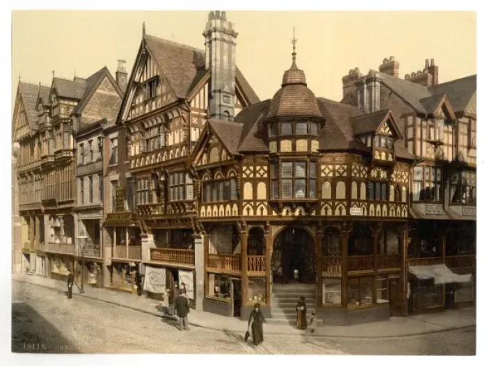 Framed Print : The Cross and Rows, Chester England Print (1890-1900) Framed Print : The Cross and Rows, Chester England Print (1890-1900)