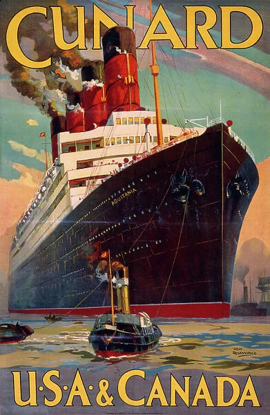 Cunard poster. Poster for Cunard shipping line