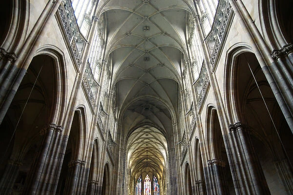 Czech Republic. Prague. Interior of St. Vitus Cathedral. Got