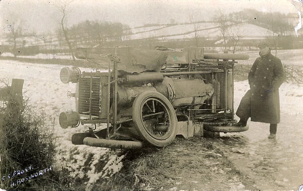 Daimler Vintage Car Accident, Husbands Bosworth, Lutterworth