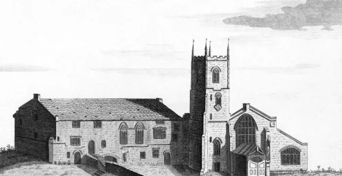 Framed Print : Daventry Priory Print, circa 1750 Framed Print : Daventry Priory Print, circa 1750