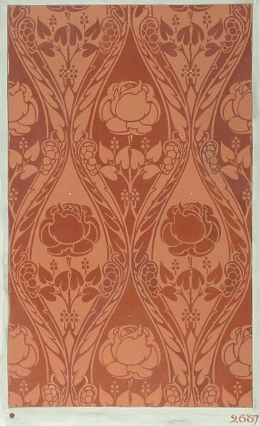 Design for Wallpaper with orange flowers