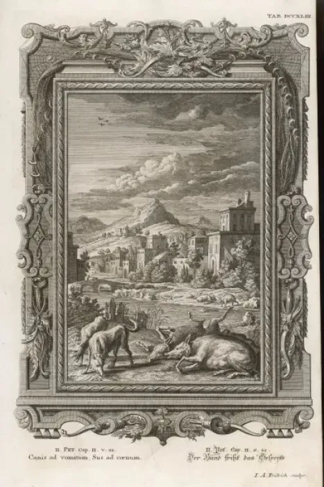 Framed Print : Print of Dogs Return to Vomit Framed Print : Print of Dogs Return to Vomit