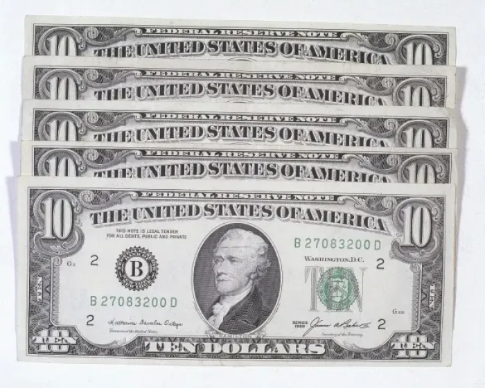 Framed Print : Ten Dollar Notes Print, 1987 U.S.A. Currency Framed Print : Ten Dollar Notes Print, 1987 U.S.A. Currency