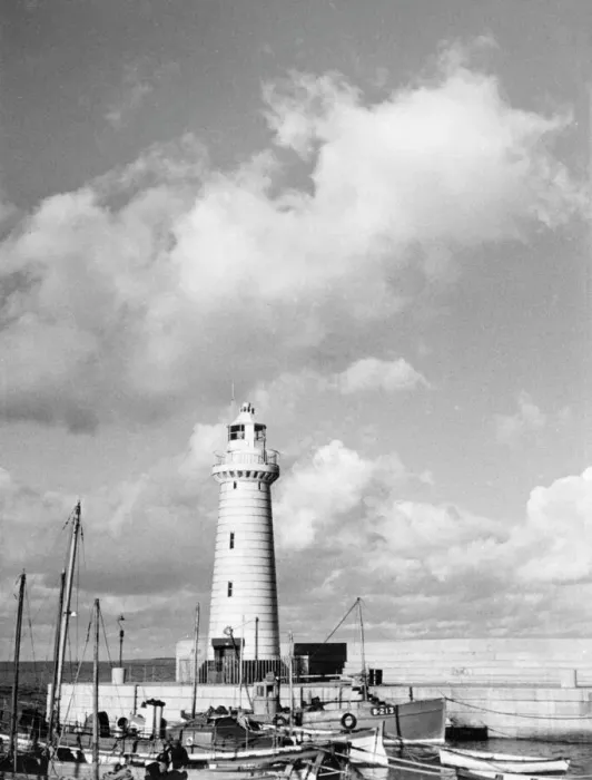 Framed Print : Donaghadee Lighthouse Print, Northern Ireland, 1950s