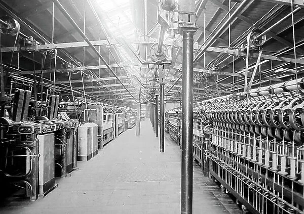Drawing machines in a woollen mill in Bradford