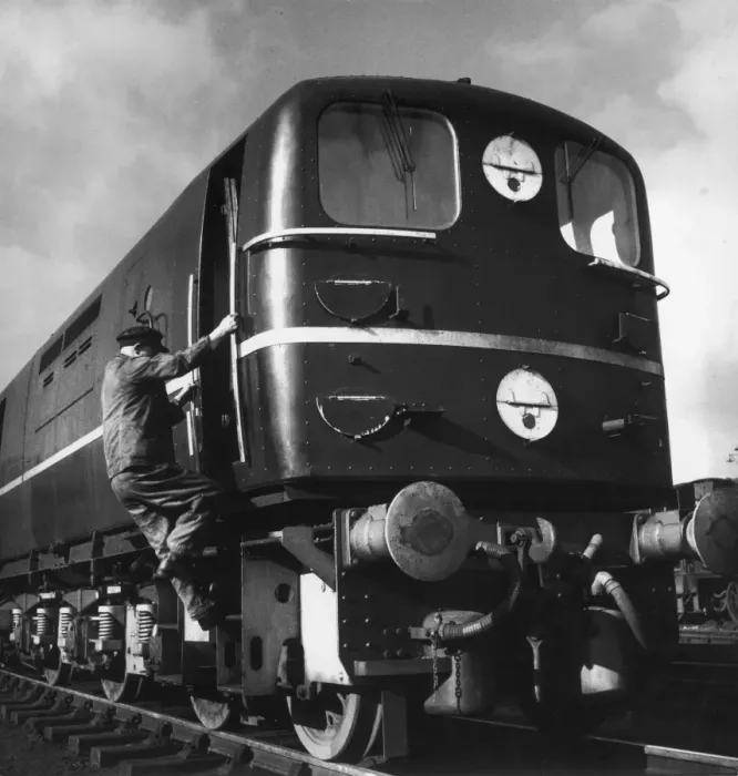 Framed Print : A Driver Climbs into his Cab Print Framed Print : A Driver Climbs into his Cab Print