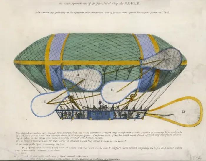 Framed Print : Eagle Airship Print: A Heavy Dirigible