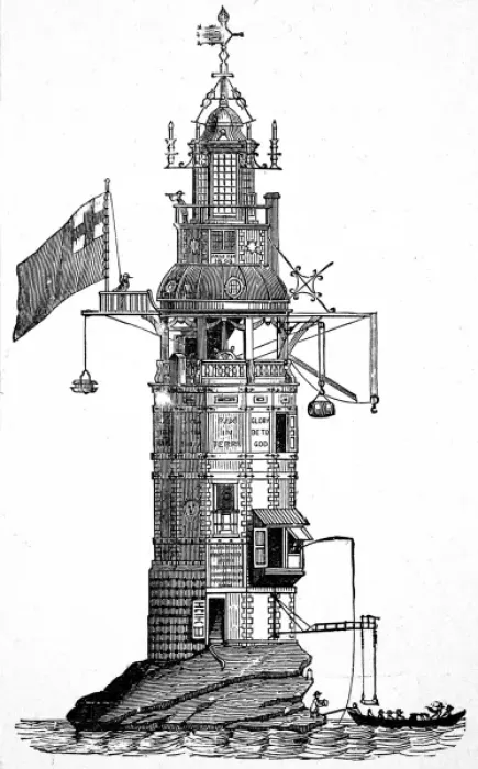Framed Print : Eddystone Lighthouse Print 1698 Framed Print : Eddystone Lighthouse Print 1698