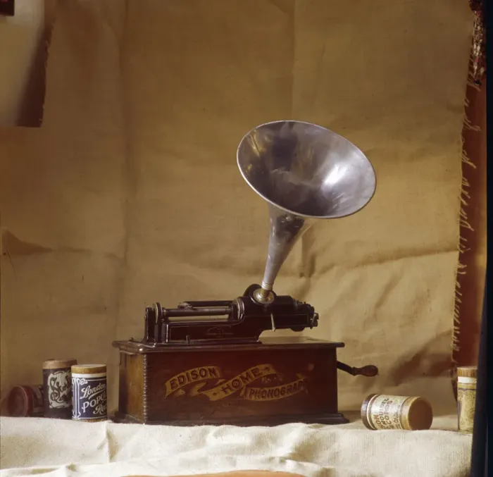 Framed Print : Early Edison Phonograph Print: Grooved Wax Cylinder and Instrument Framed Print : Early Edison Phonograph Print: Grooved Wax Cylinder and Instrument