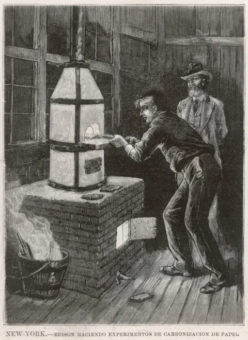 Framed Print : Edison at Work 1880 Print: A Laboratory Scene