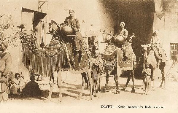 Egypt - Kettle Drum players riding on camels