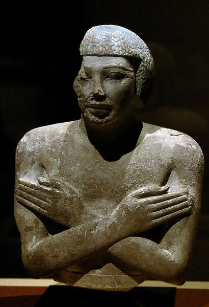 Egyptian Art. Upper Part of a statue representing a man call