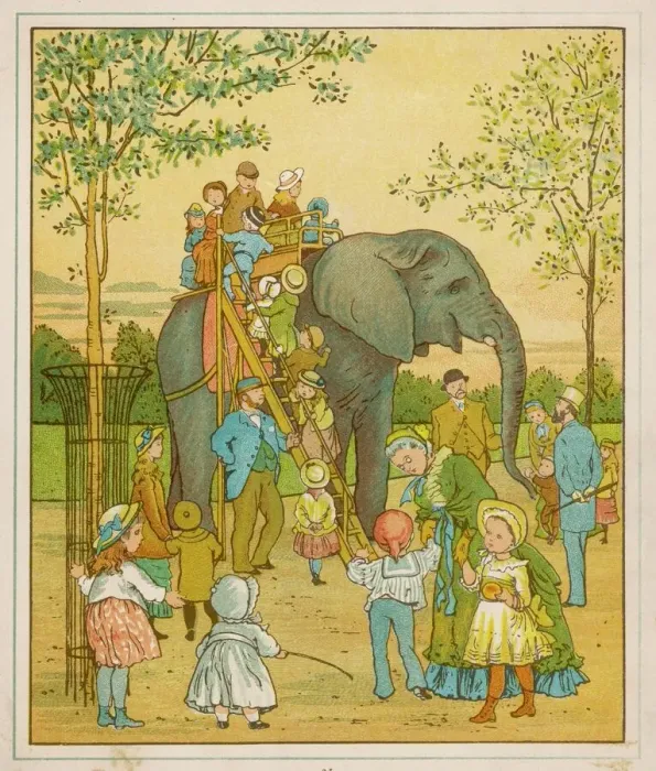 Framed Print : Elephant Ride Print: Children Mount at Regents Park Zoo